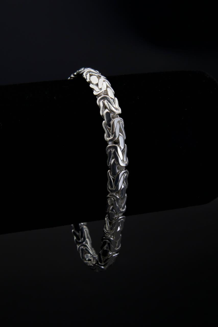 Byzantine Link Bracelet in 925 Sterling Silver, 8mm