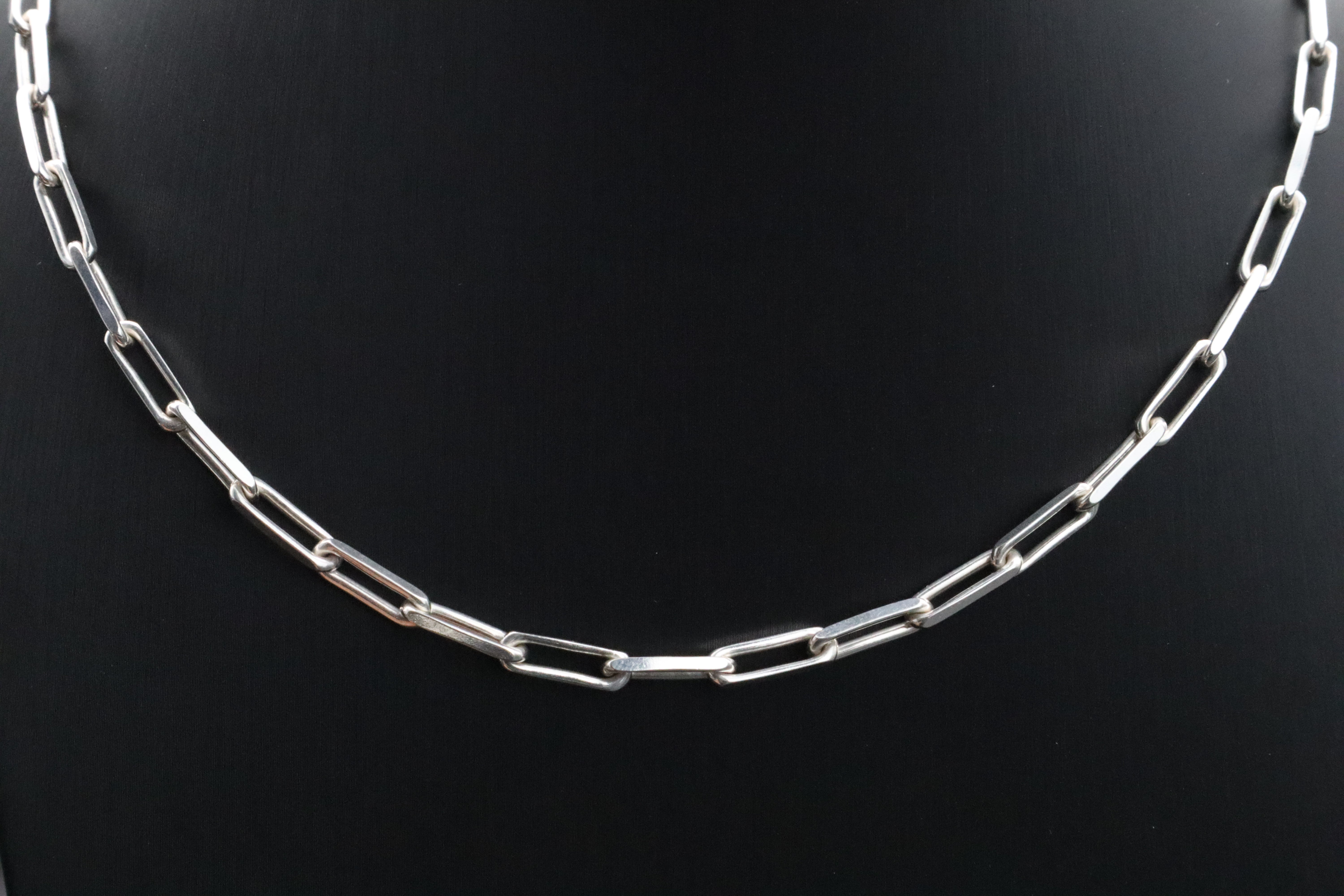 Lock Link Necklace in 925 Sterling Silver, 4mm