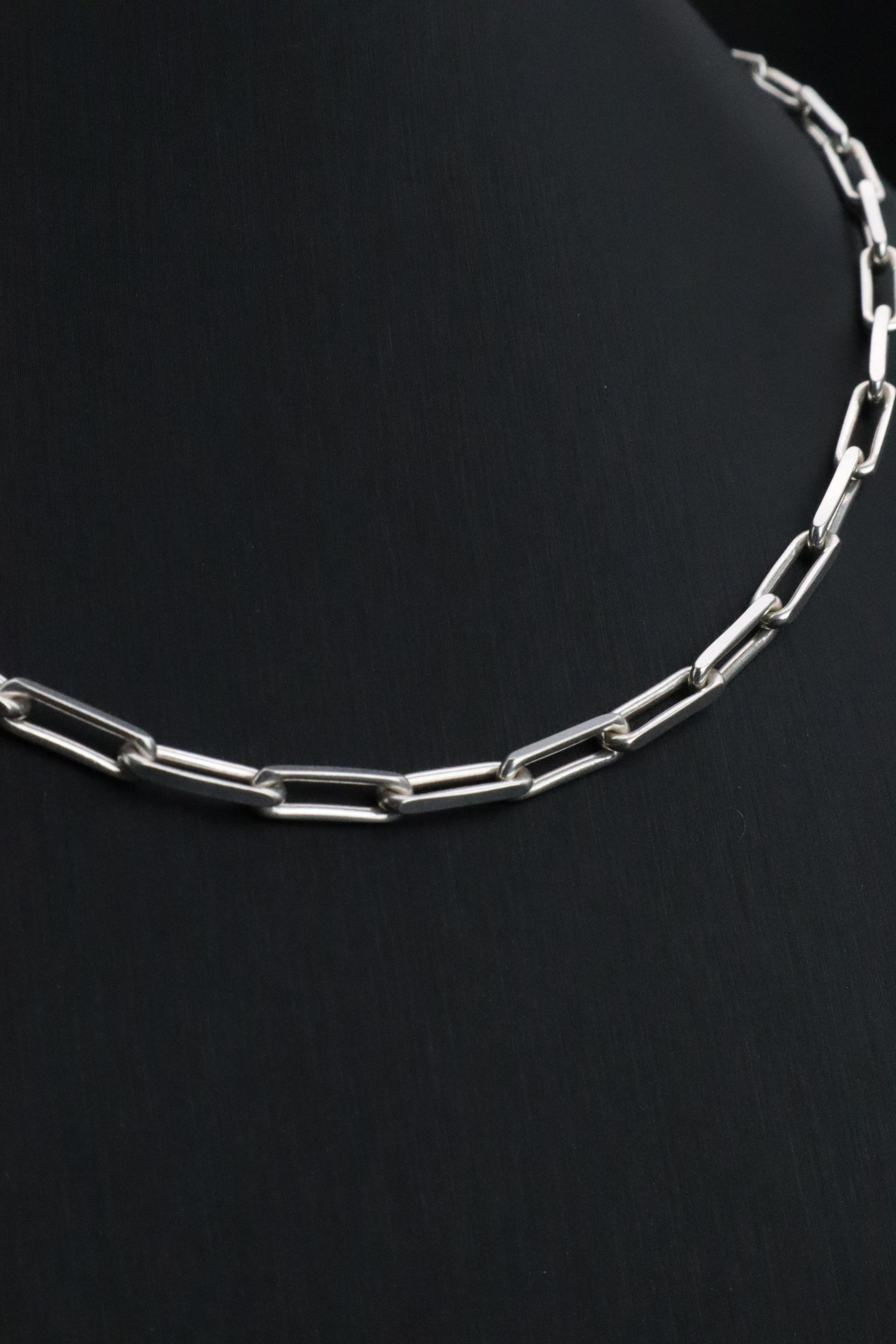 Lock Link Necklace in 925 Sterling Silver, 4mm