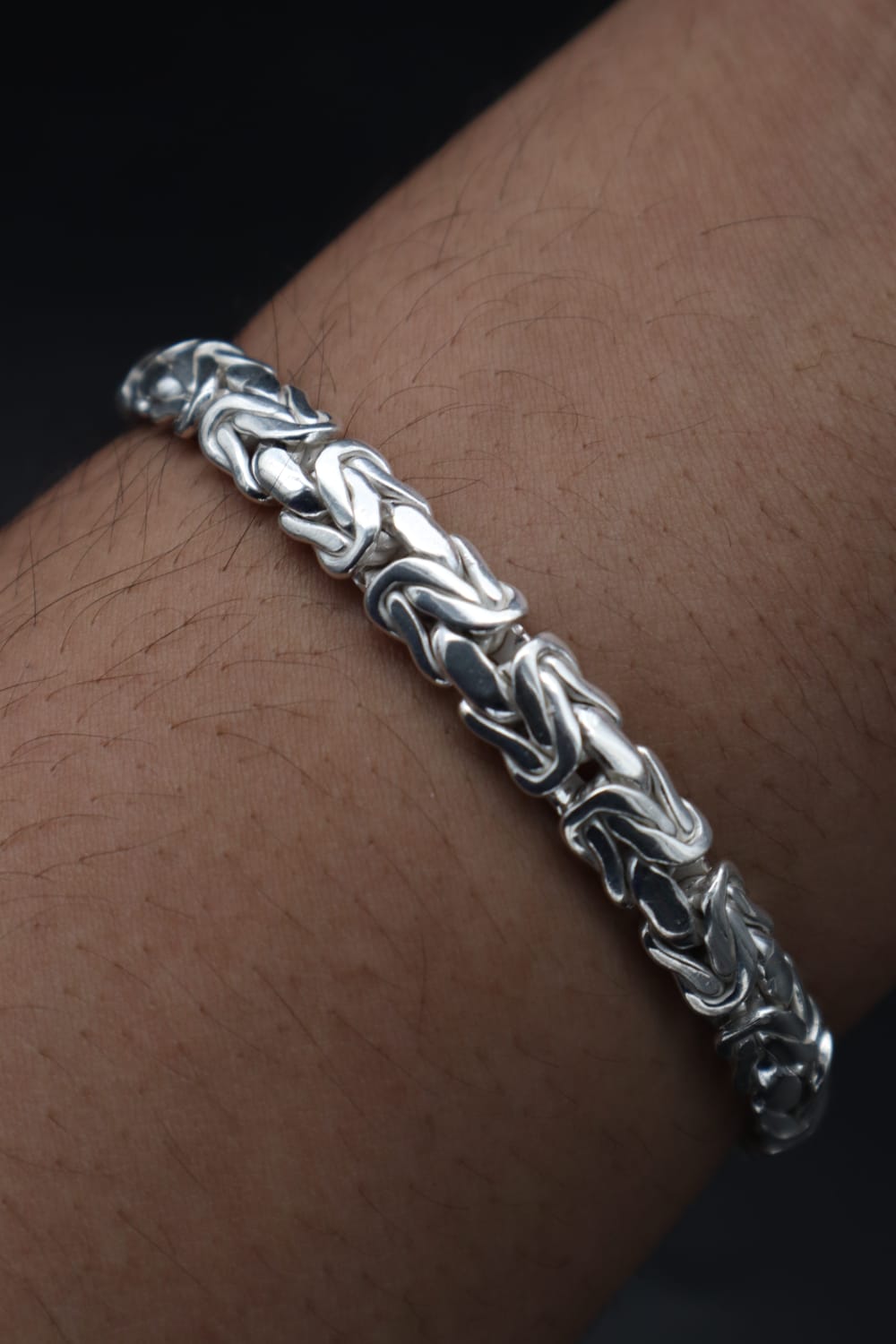 Byzantine Link Bracelet in 925 Sterling Silver, 8mm