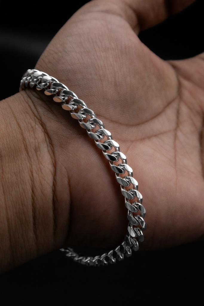 Miami Cuban Link Bracelet in 925 Sterling Silver, 7mm