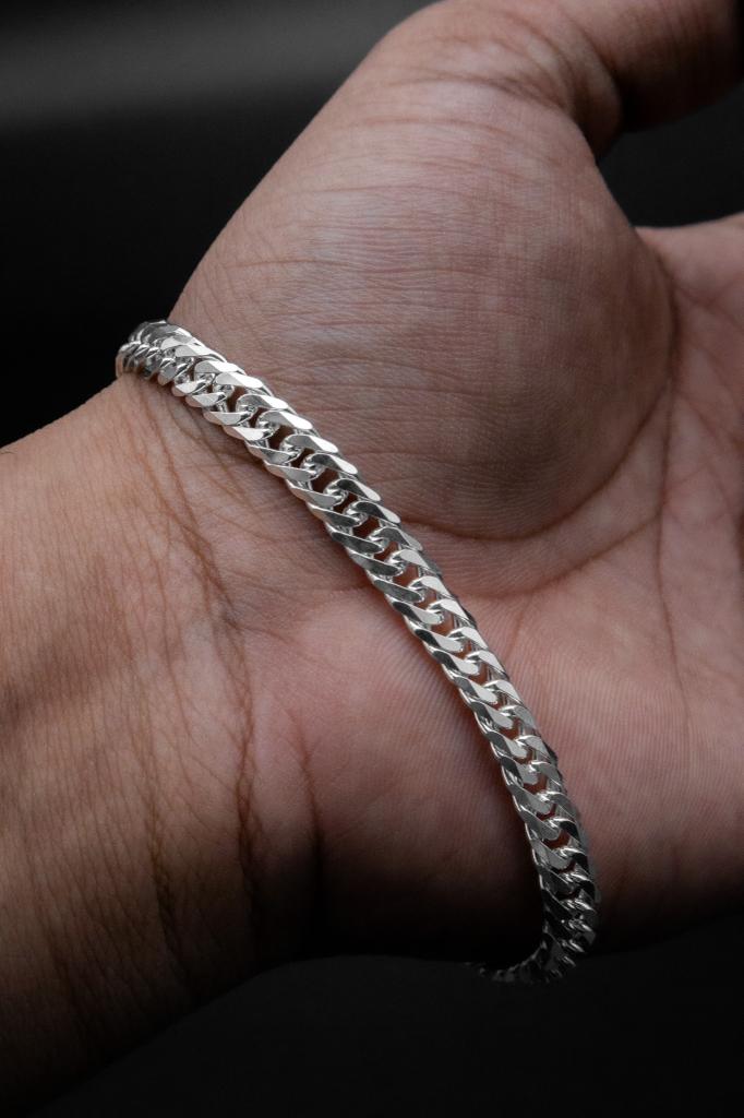 Cuban Link Bracelet in 925 Sterling Silver, 6mm