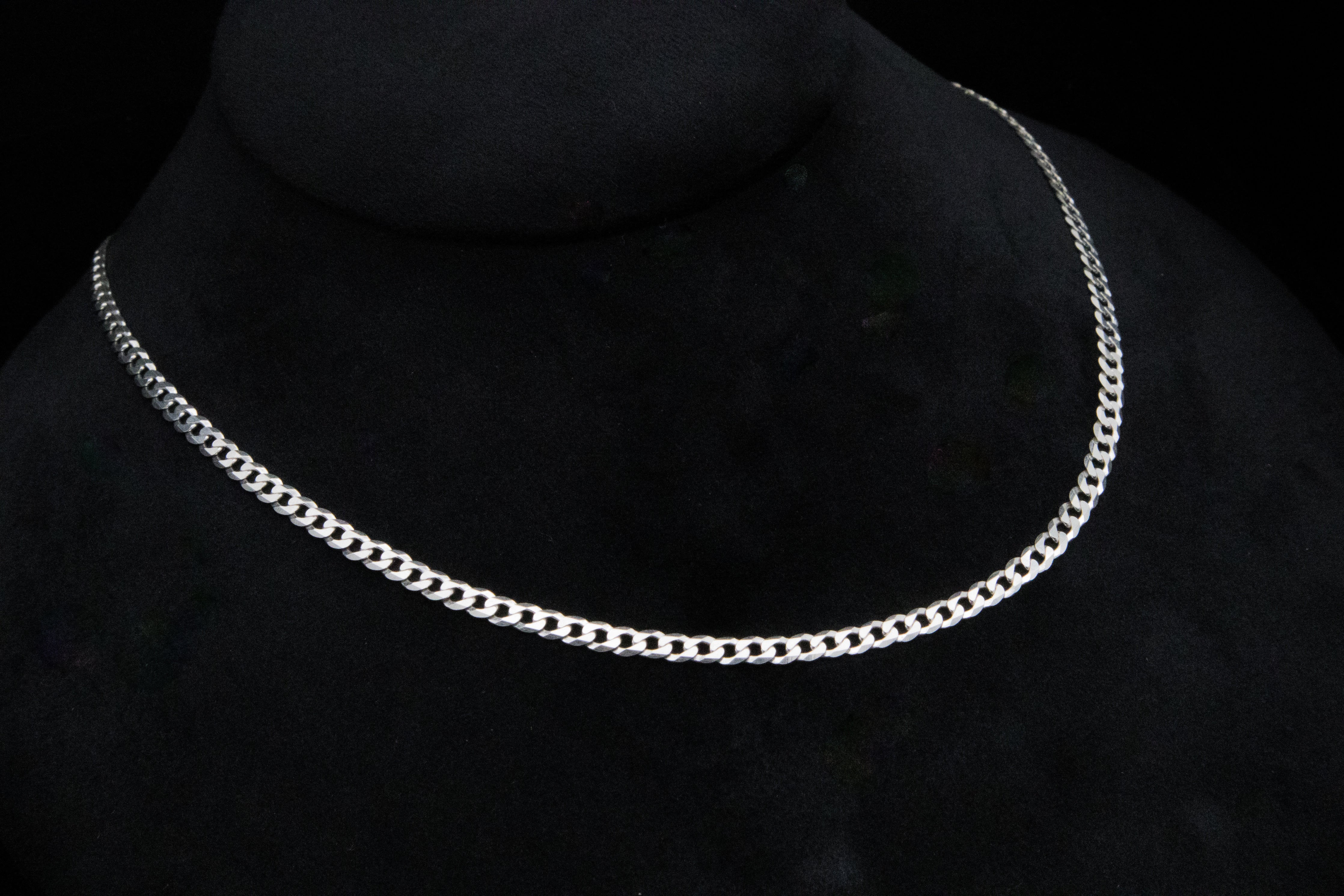 Curb Link Chain Necklace in 925 Sterling Silver, 4mm