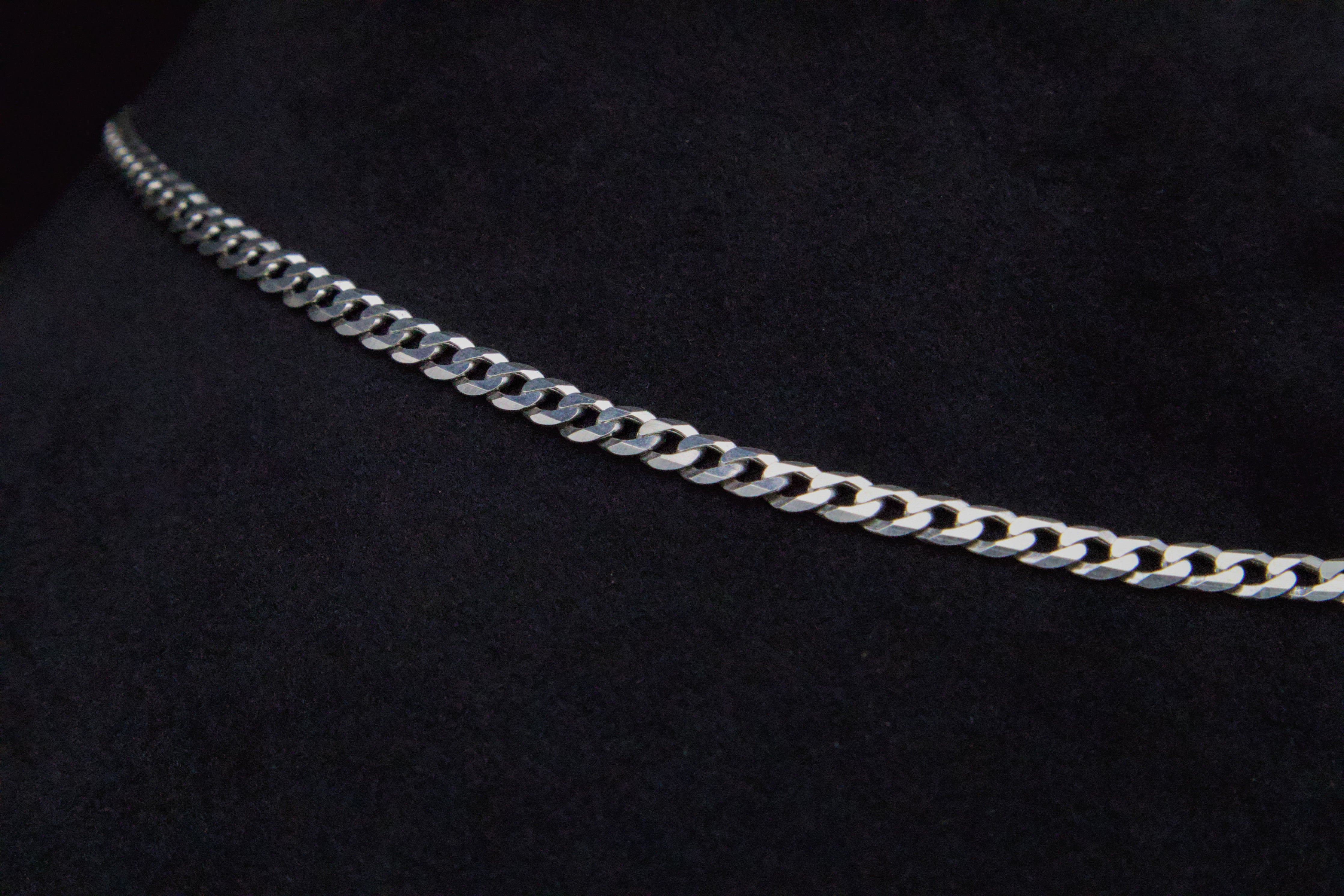 Curb Link Chain Necklace in 925 Sterling Silver, 4mm