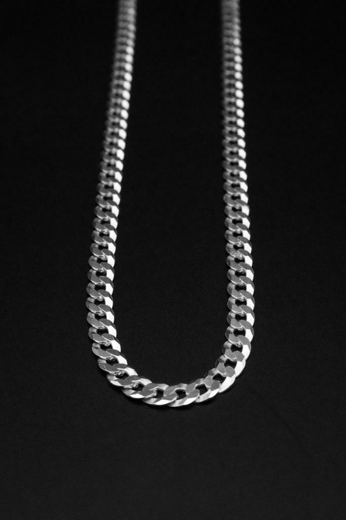 Curb Link Chain Necklace in 925 Sterling Silver, 4mm